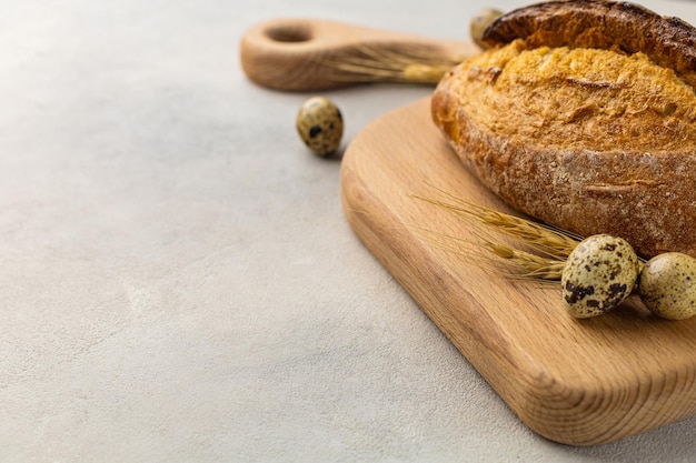 fresh bread on board